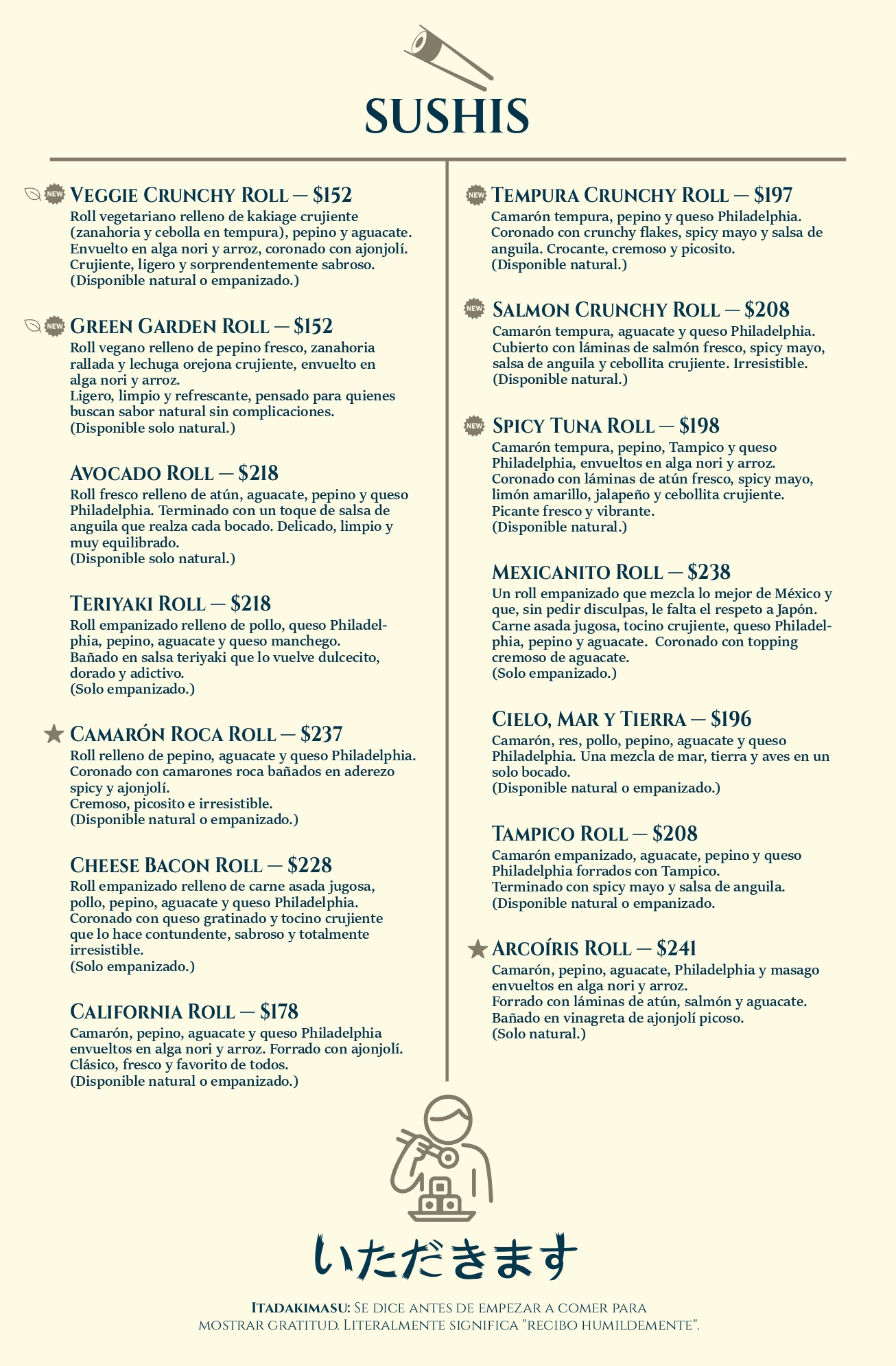 Menú Mariscos El Rey